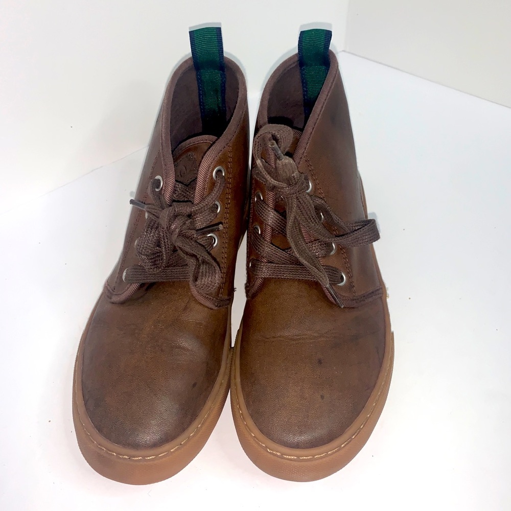 Polo Ralph Lauren boys brown leather boots sz.5